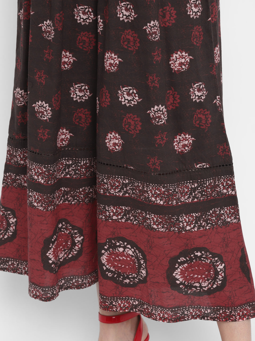 Batik Print Flare Jumpsuit