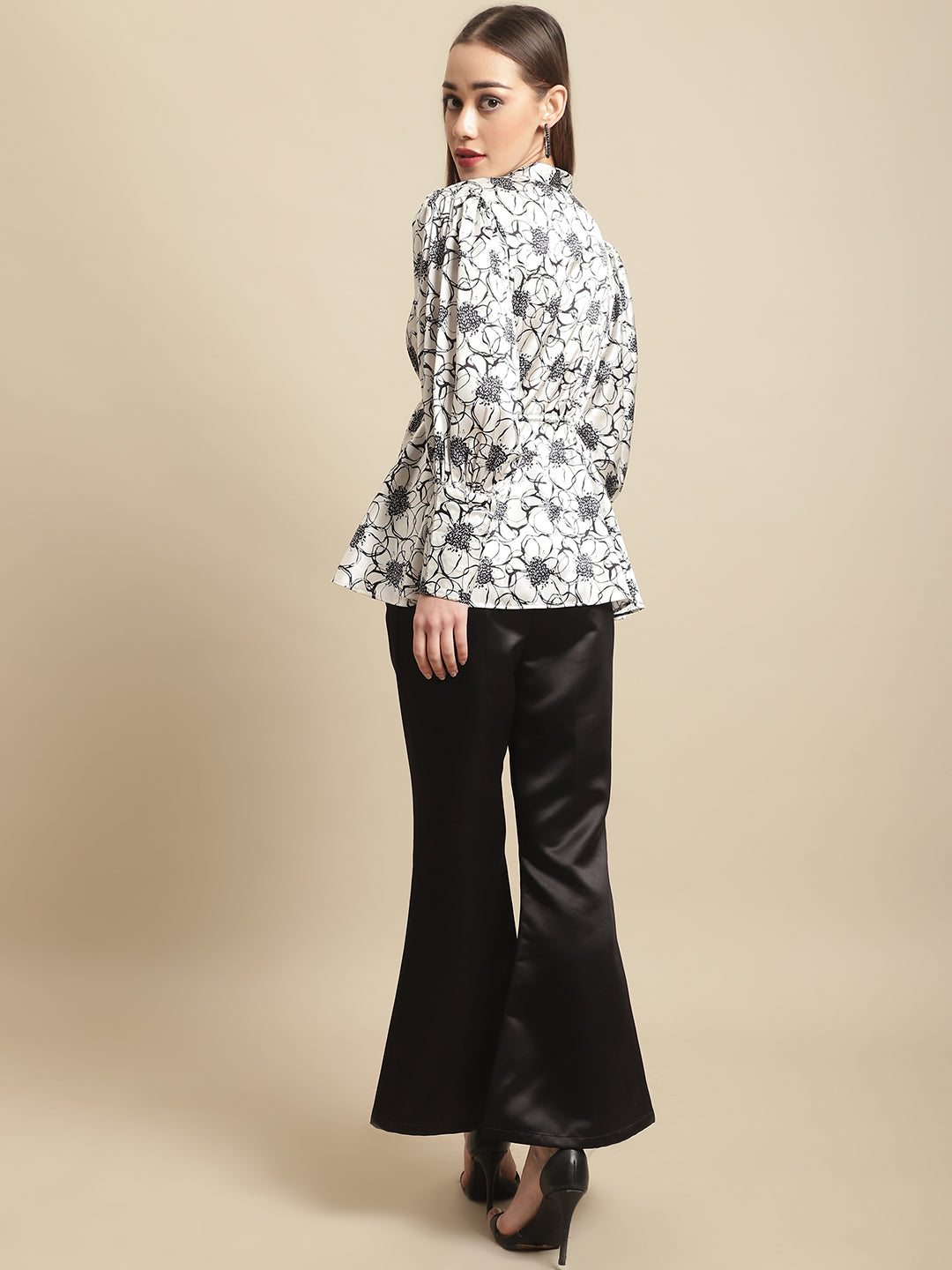 Bell Bottom Trouser With Flower Printed Top Co-Ord Set