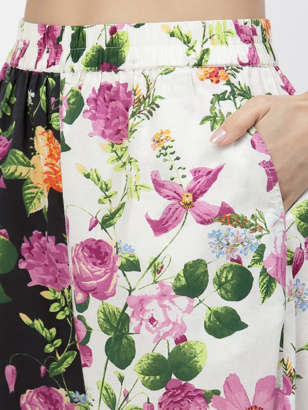 Multicoloured Floral Cotton Pyjama Set